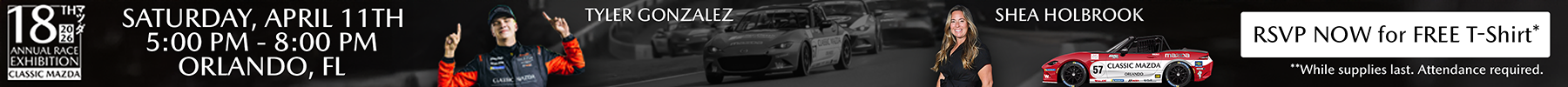 Sign Up for the Classic Mazda 18th Annual Race Exhibition Now!