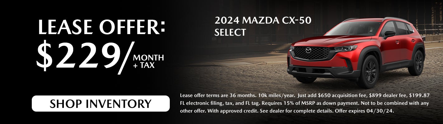 Lease: $229/mo. + tax for up to 36 months/10k miles