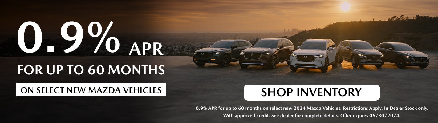Get 0.9% APR For Up To 60 Mos. on Any New 2024 Mazda CX-50 or Mazda CX-90