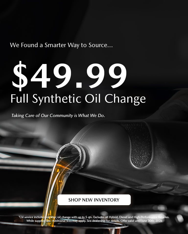 Full synthetic oil change, now with a new low price.